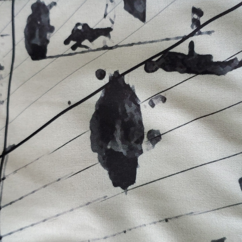 Plains & Prints sheer artcore top with black silhouettes of painted people - Picture 9 of 11